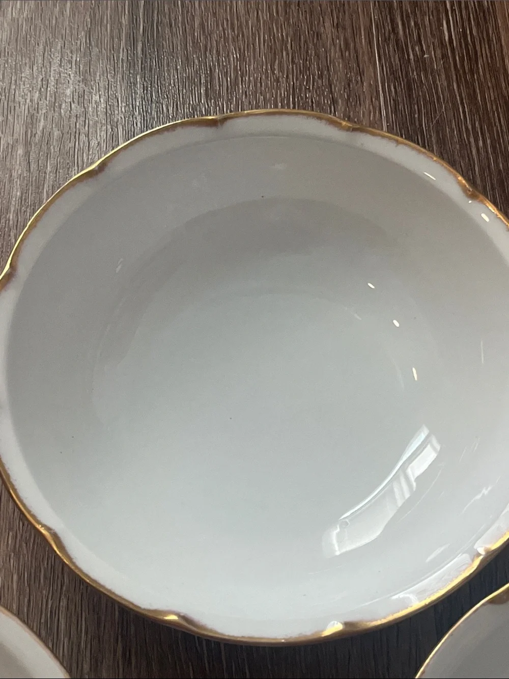 Vintage Victoria Austria White Porcelain Bowls with Gold Trim - Set of 5
